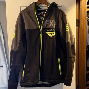 FXR Men’s Black & Gray Hooded Jacket with Neon Yellow Trim
